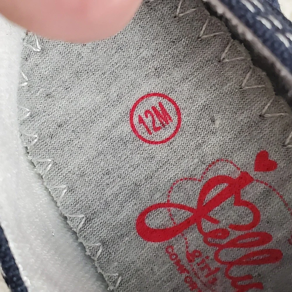 Jellypop Carlin Kids Shoes Sz 12 M Navy White Slip On Elastic Gore Sneakers